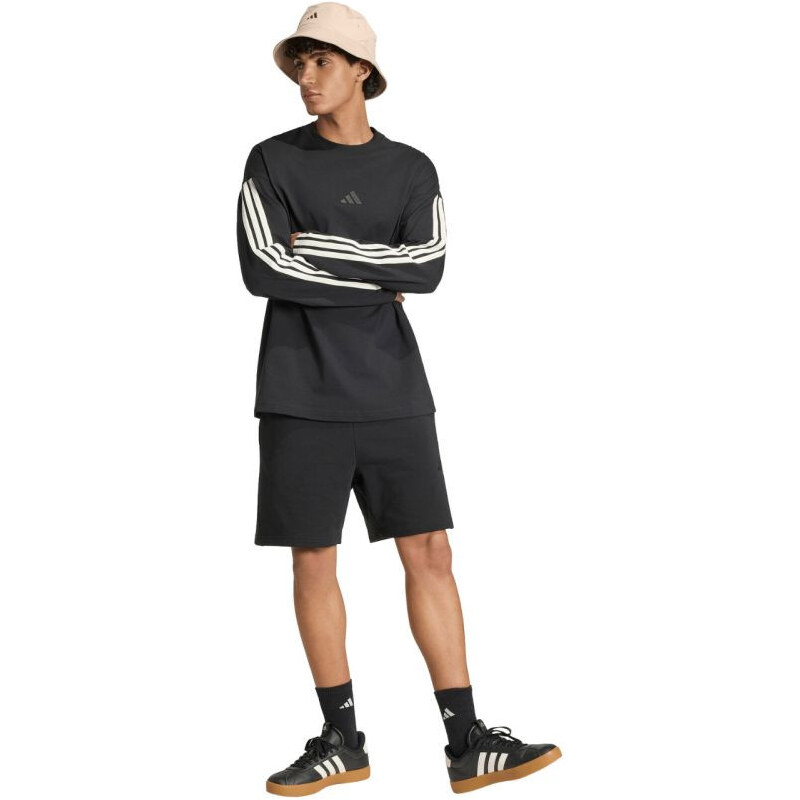 Pánské tričko Kit 3Stripes Long černé, model 22308343 - ADIDAS