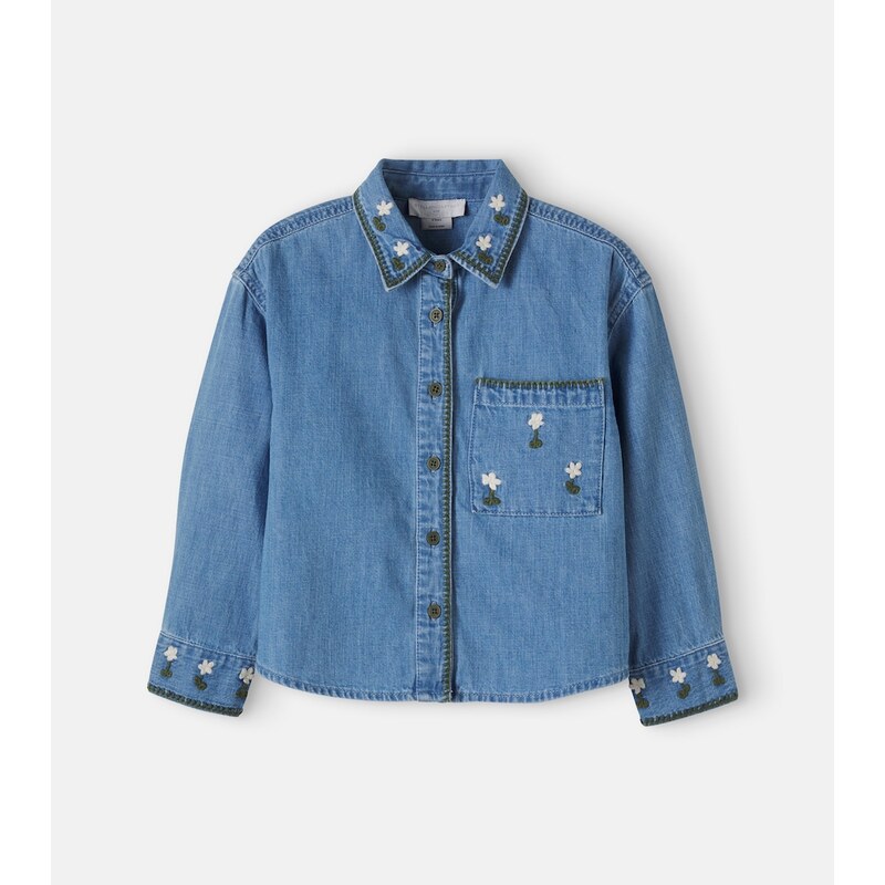 Stella McCartney Kids Floral denim shirt