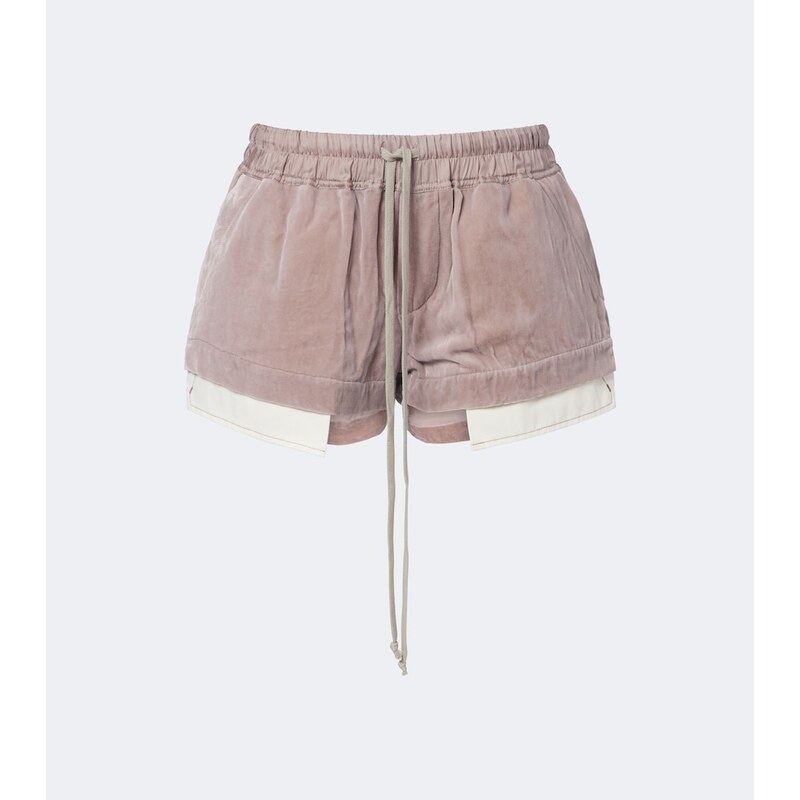 Rick Owens Fog velvet shorts
