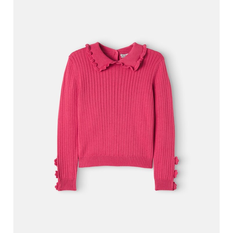 Emile et Ida Floral-appliqué ribbed-knit cotton sweater