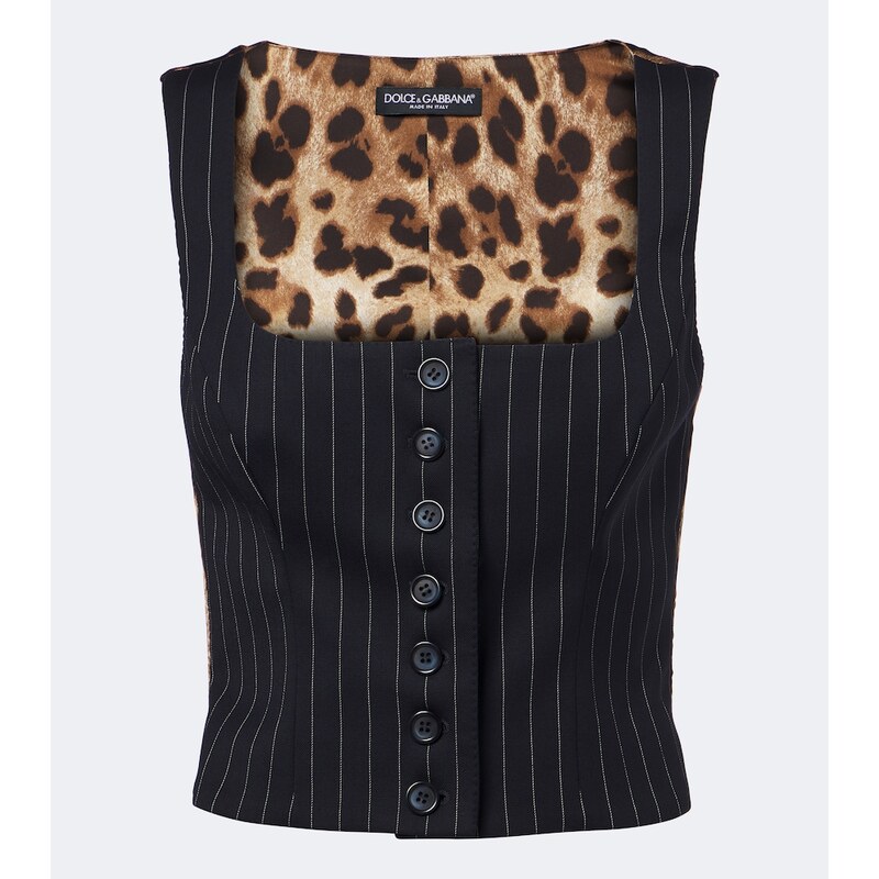 Dolce&Gabbana Pinstriped wool-blend vest
