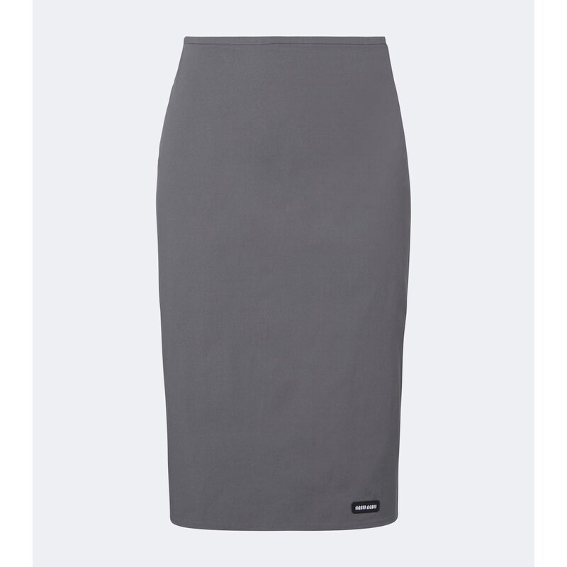 Miu Miu Cotton-blend poplin pencil skirt