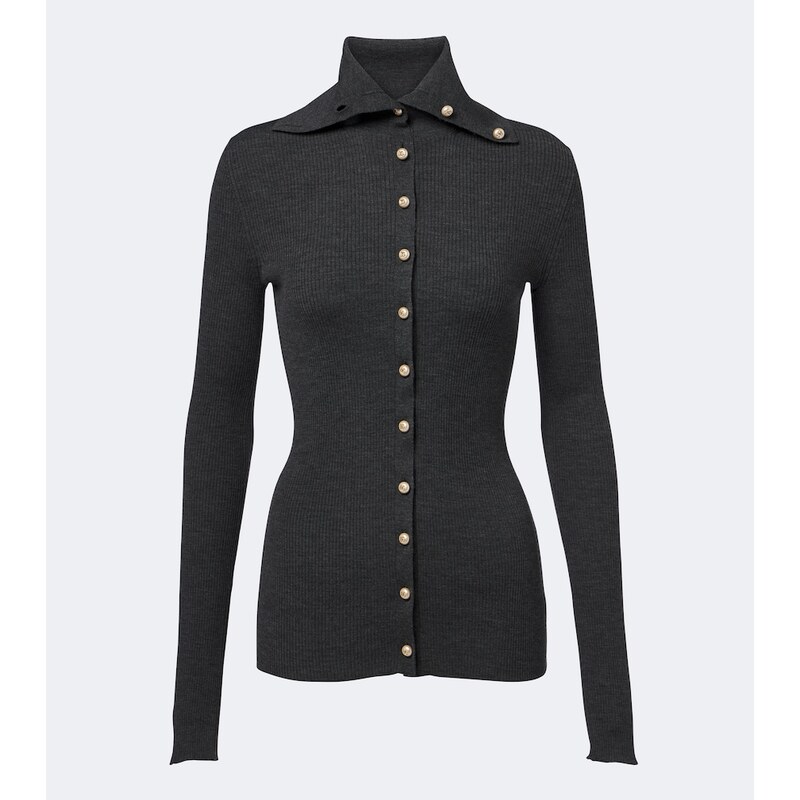 Dolce&Gabbana Embellished ribbed-knit wool cardigan