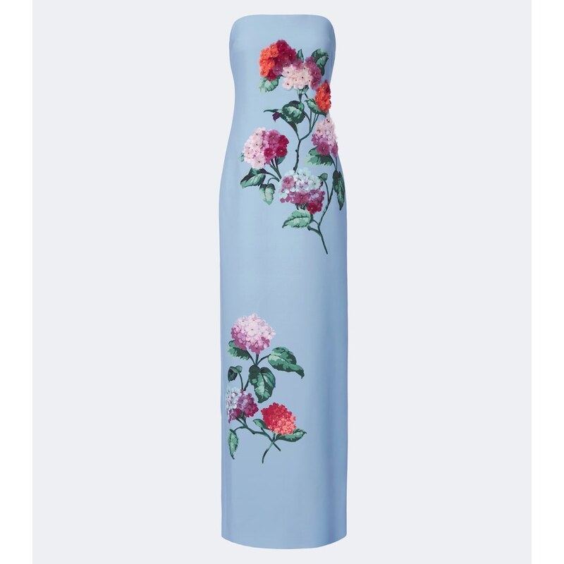 Carolina Herrera Embellished floral-appliqué bustier gown