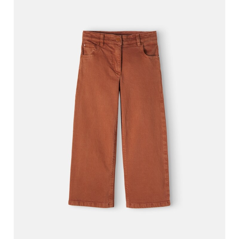 Stella McCartney Kids Embroidered cotton gabardine pants