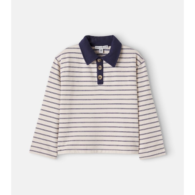 Emile et Ida Striped cotton polo shirt