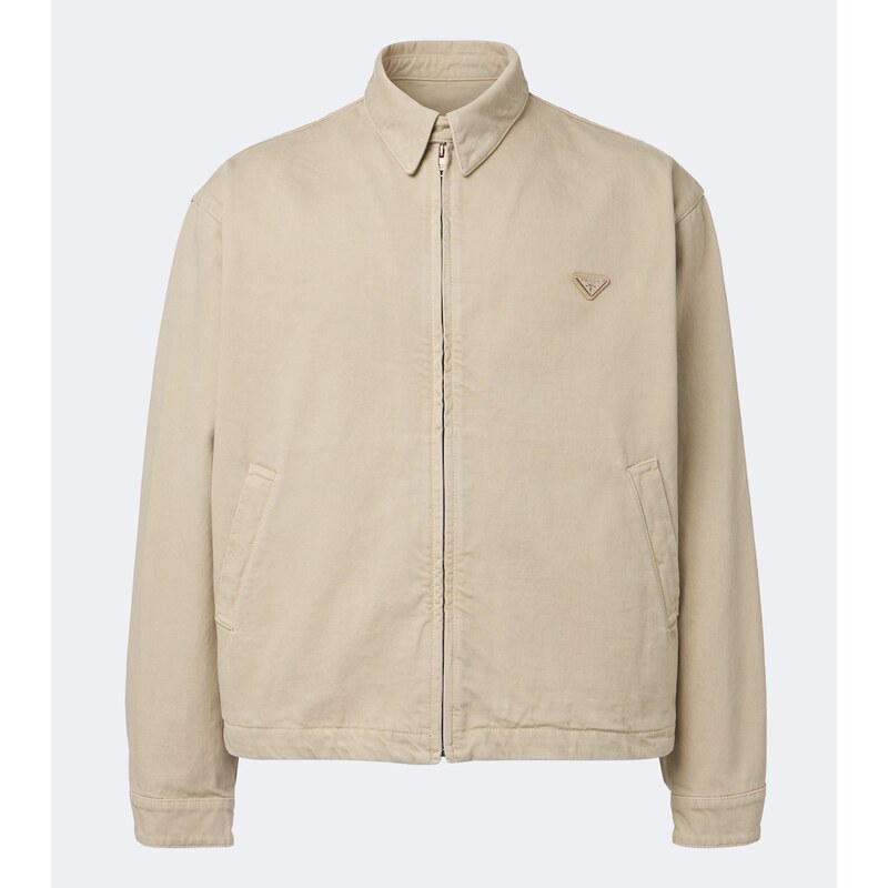 Prada Denim blouson bunda v neutrální barvě