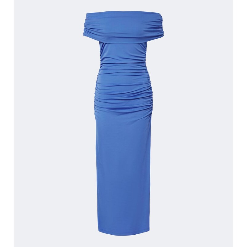 Carolina Herrera Ruched off-shoulder jersey midi dress