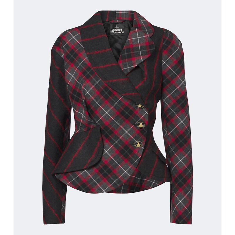 Vivienne Westwood Stormy peplum tartan wool jacket