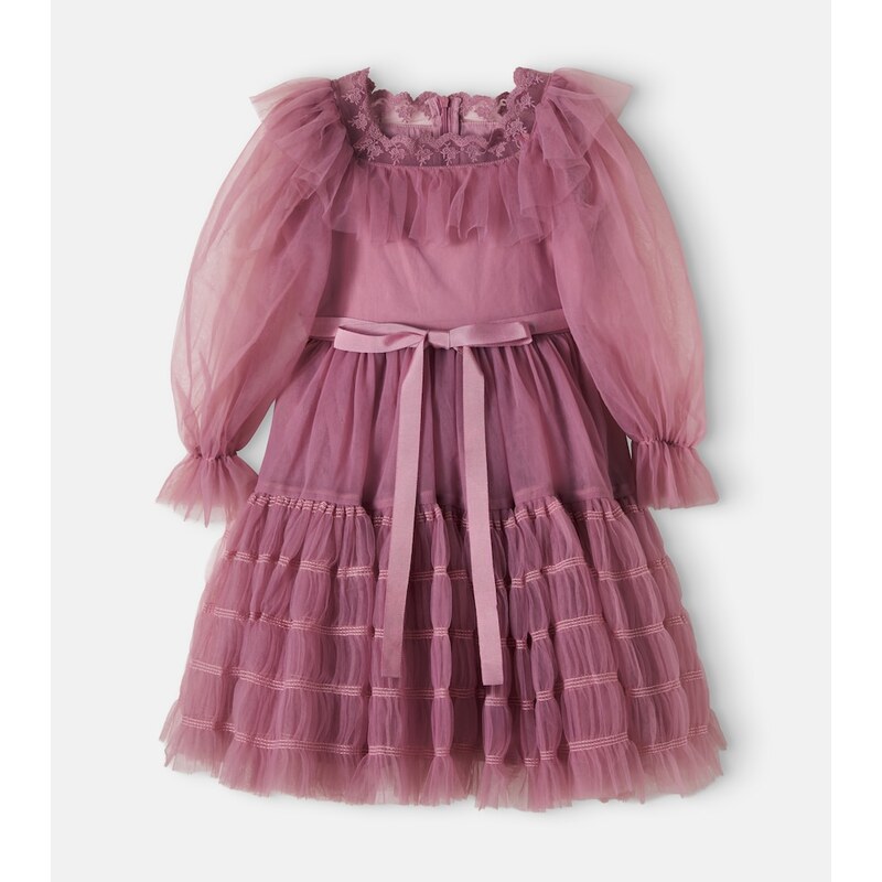 Petite Amalie Ruffled tiered tulle dress