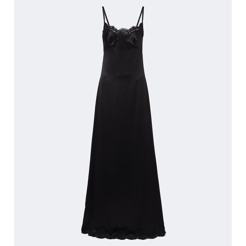 Dolce&Gabbana Lace-trimmed silk and cotton-blend gown
