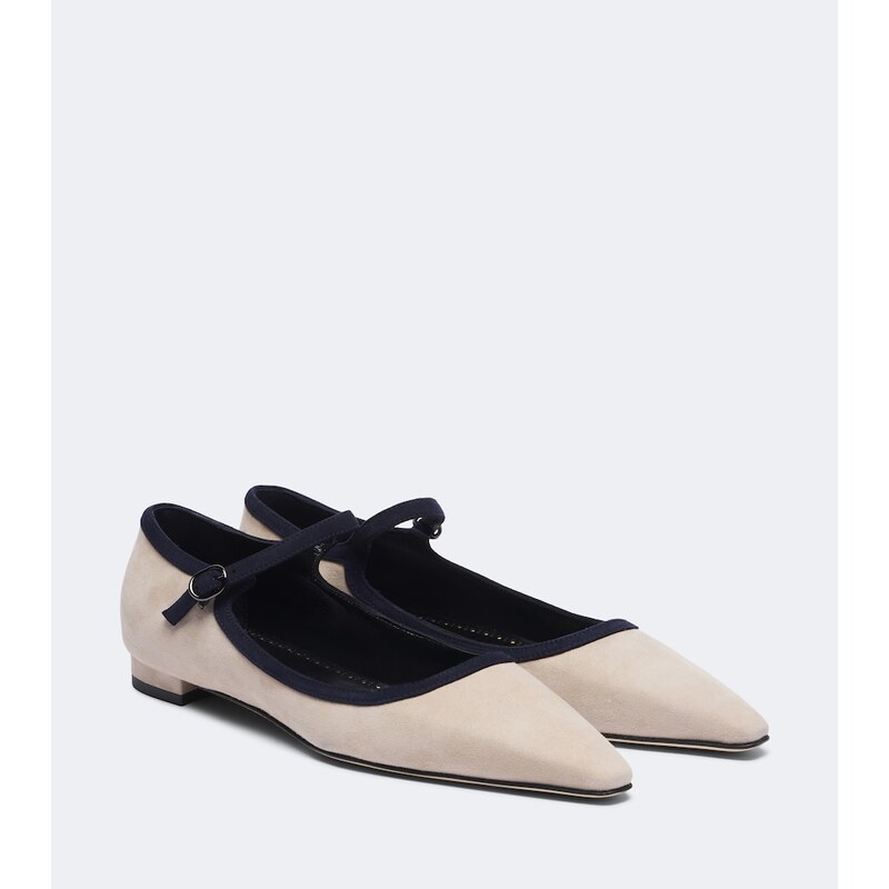 Manolo Blahnik Perdiccamod suede ballet flats