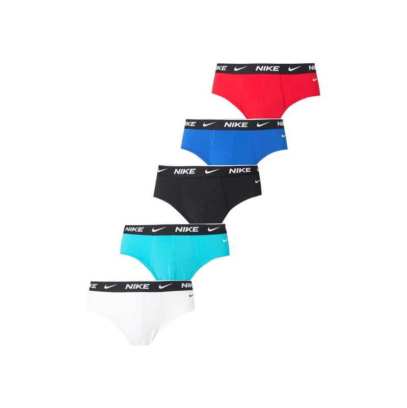 NIKE Underwear Slipy modrá / aqua modrá / jasně červená / černá