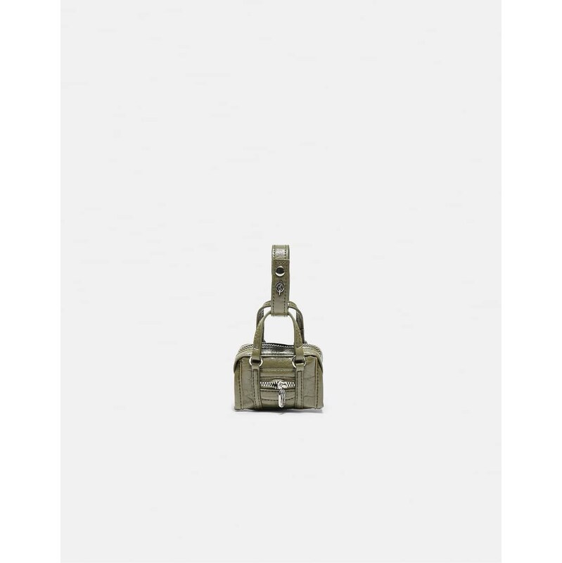 Stradivarius Mini bag charm in khaki-Green