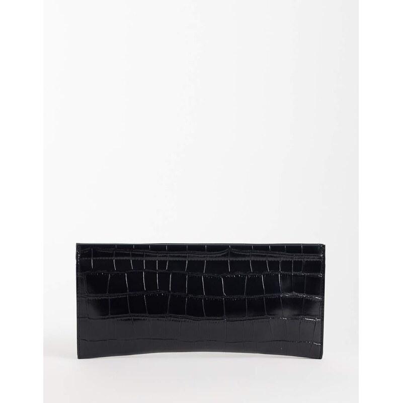ASOS DESIGN elongated clutch bag in black
