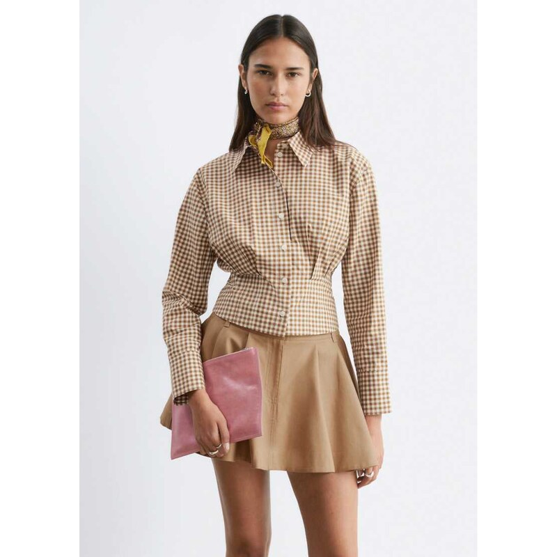 & Other Stories pure cotton shirt with cinch waist detail in