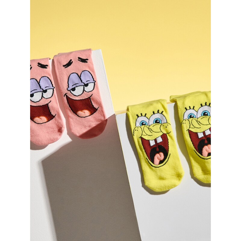 Sinsay - Podkolenky SpongeBob 2 pack - vícebarevná