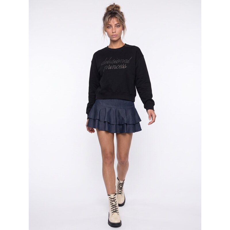 Sinsay - Mikina crewneck s bavlnou a dekorativní aplikací -