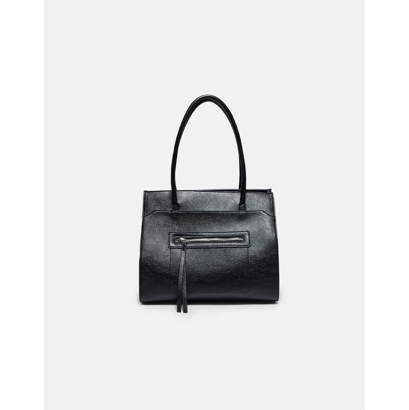 Stradivarius Shopper bag with pocket in black