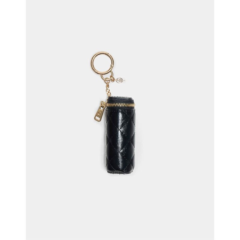 Stradivarius Quilted pouch charm in black