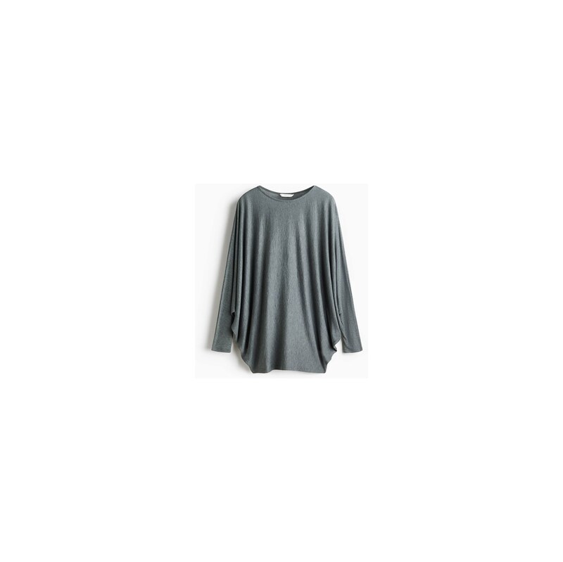 H&M - Tops netopýřími rukávy - Šedý Melír