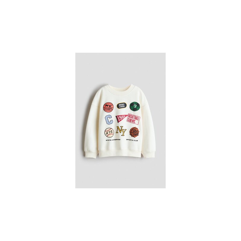 H&M - Mikinas potiskem - Krémová/Sports Club