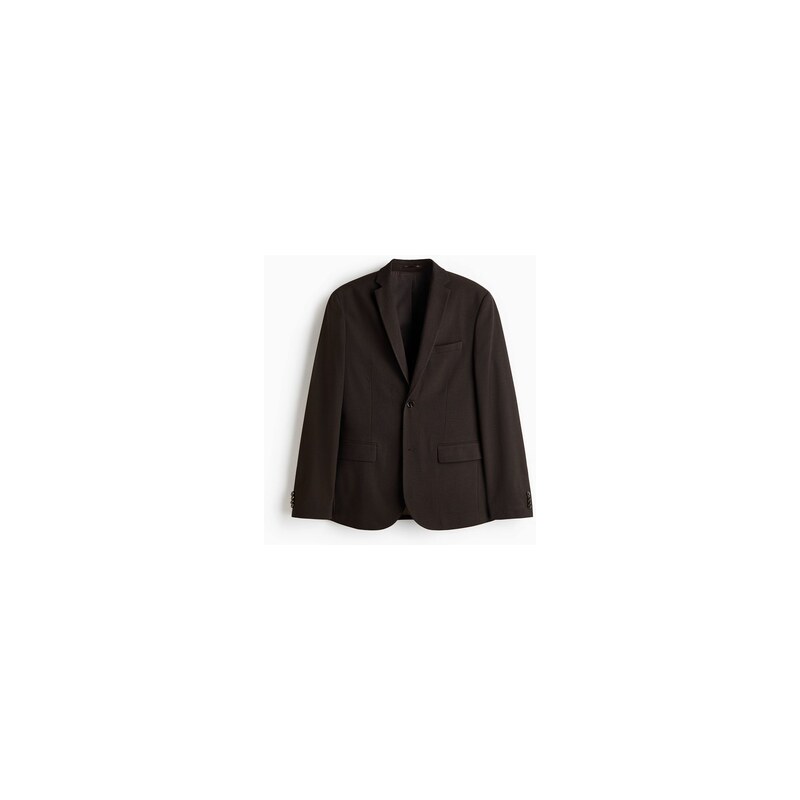 H&M - Jednořadové sako Slim Fit - Tmavě Hnědá