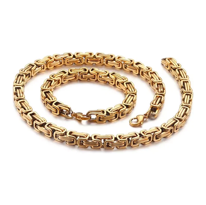 Impress Jewelry Sada z chirurgické oceli Be Hard Gold / řetízek