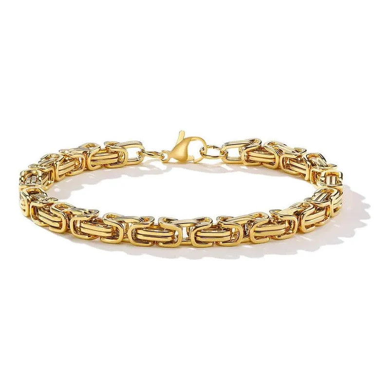 Impress Jewelry Pánský náramek z oceli Be Hard Zlatý 8 mm / 19