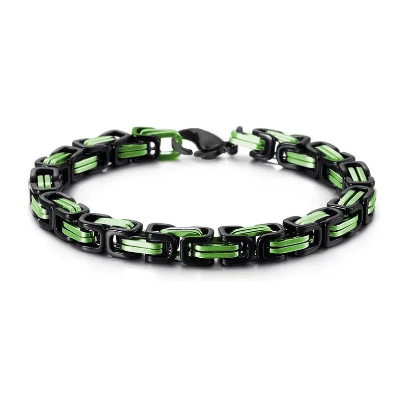 Impress Jewelry Pánský náramek z oceli Be Hard Zelený 8 mm / 19
