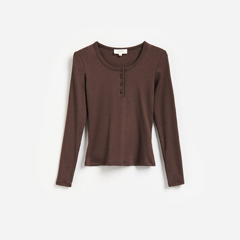Reserved - LADIES` BLOUSE - tmavě hnědá