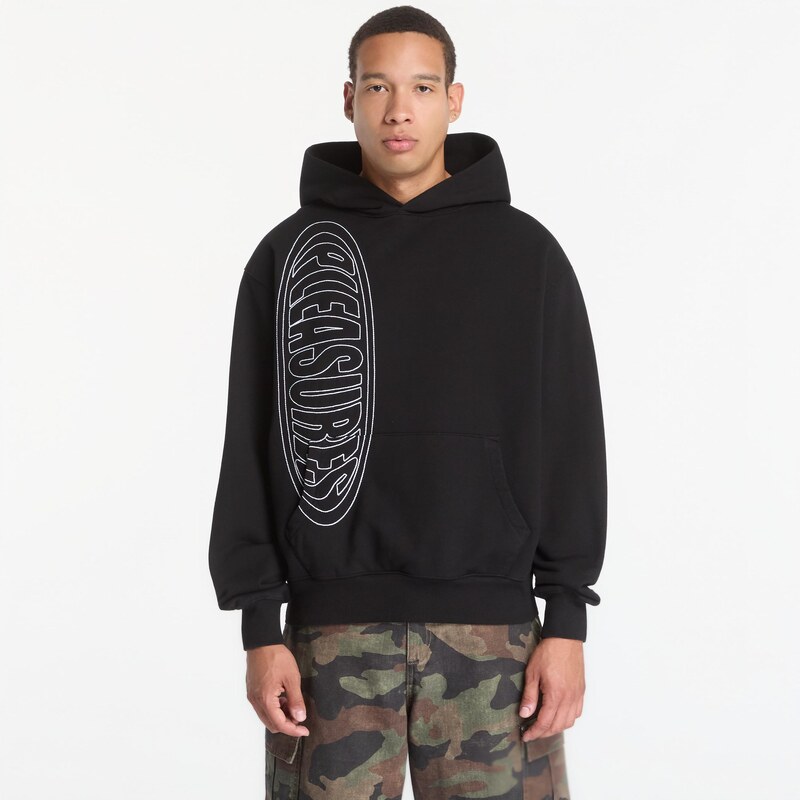 Mikina PLEASURES Ellipse Hoodie Black XXL