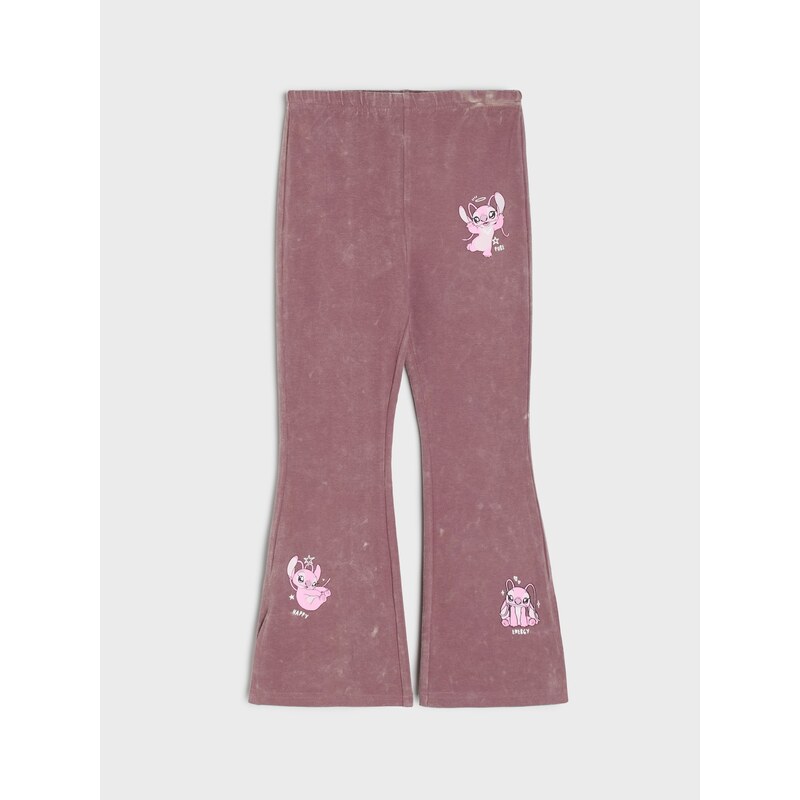 Sinsay - Bavlněné legíny flare Stitch - pastelová růžová