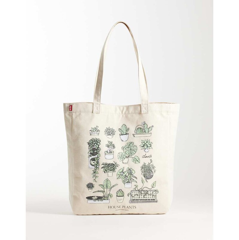 Levis everyday plant graphic tote in stone-Red