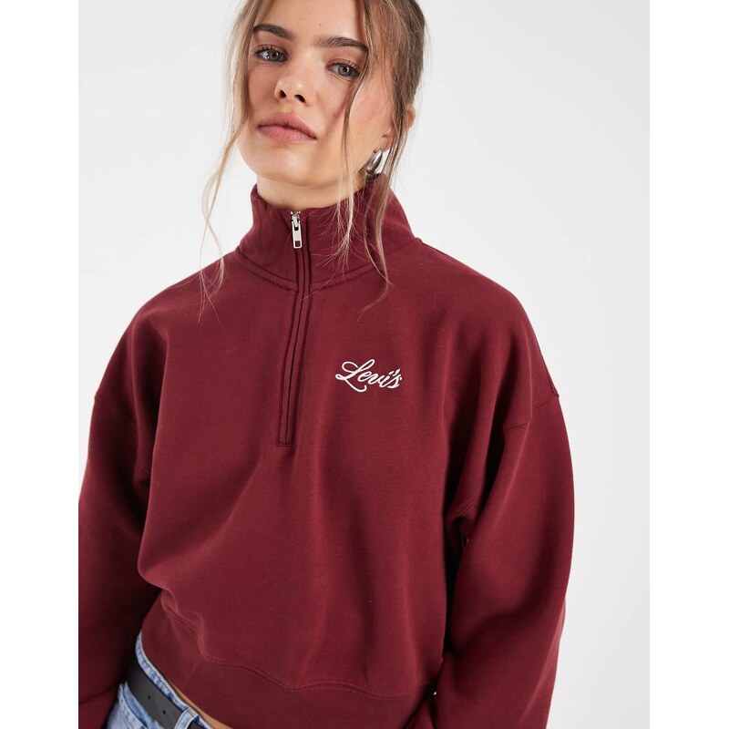 Levis vintage 80s 1/4 zip sweatshirt in red