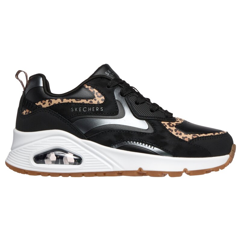 Skechers Dívky UNO Gen1 - Leopard Surge Teniska v Černá/Šedá
