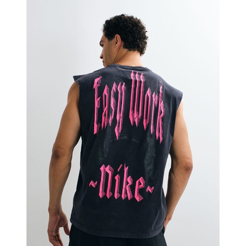Nike Training sleeveless graphic print vest in black