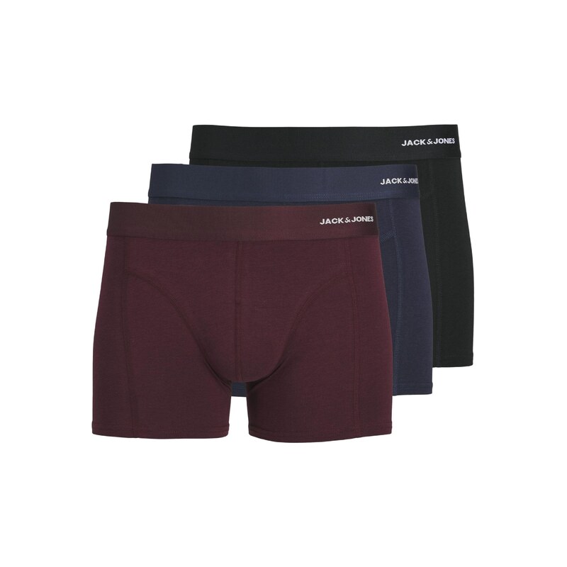 JACK & JONES Boxerky námořnická modř / bordó / černá / bílá