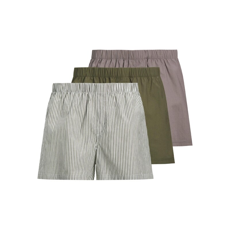 JACK & JONES Boxerky Milano šedobéžová / olivová / tmavě zelená