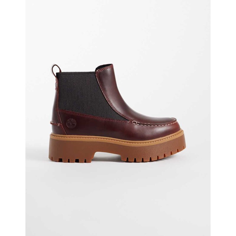 Timberland Stone Street mid chelsea boot in burgundy full grain