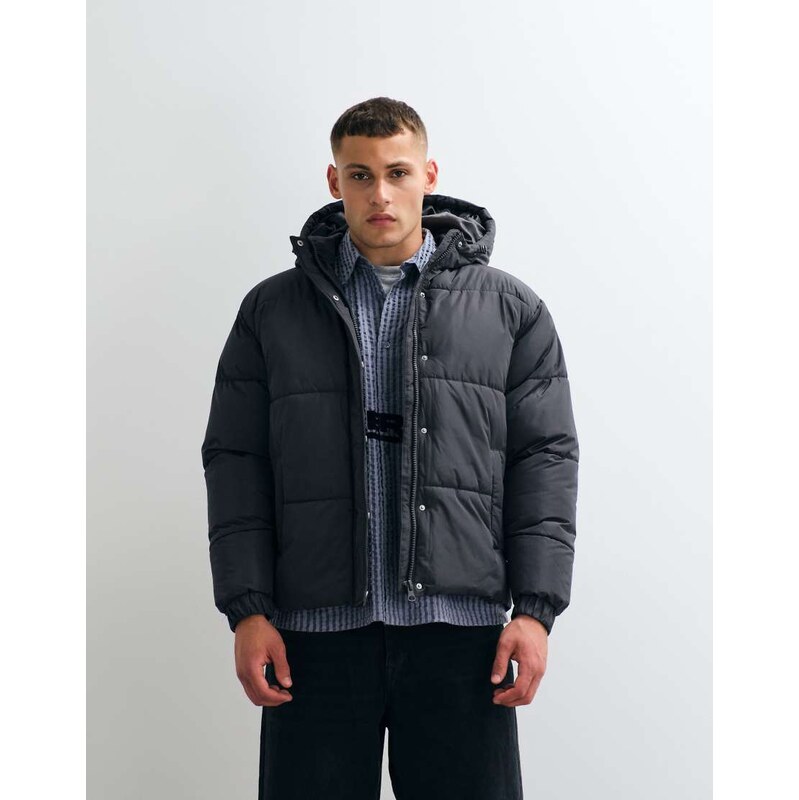 ASOS DESIGN puffer jacket in charcoal-Grey