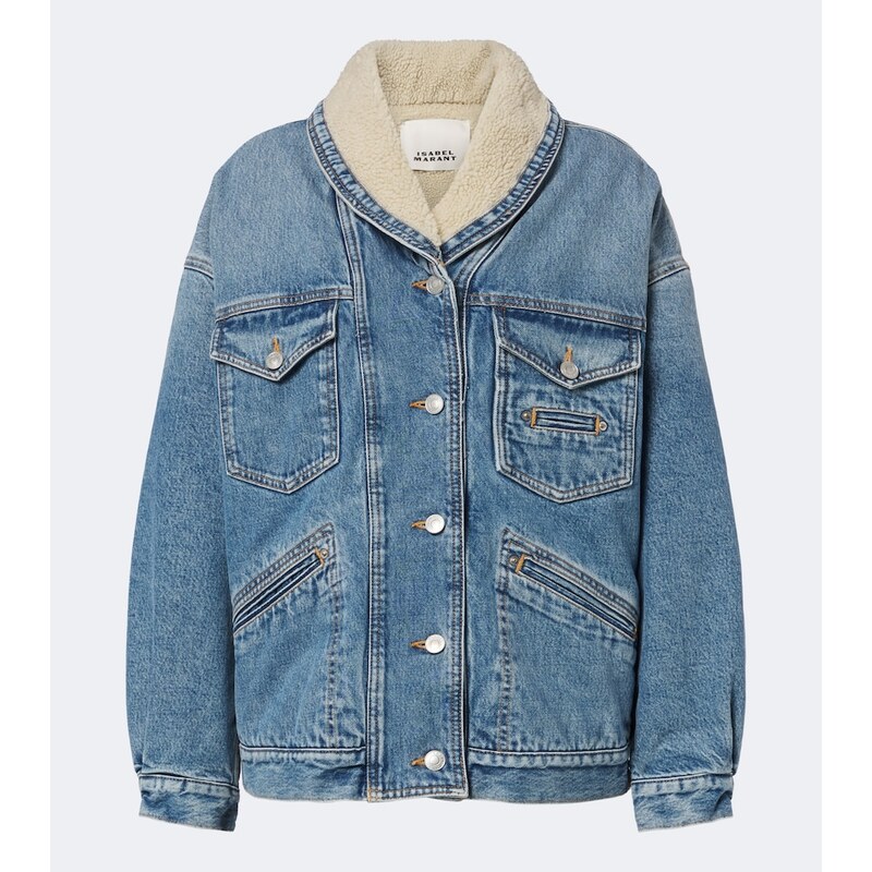 Isabel Marant Pimia fleece-trimmed denim jacket