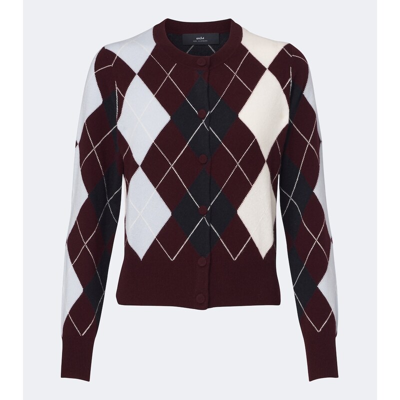 Arch4 Claridges argyle cashmere cardigan