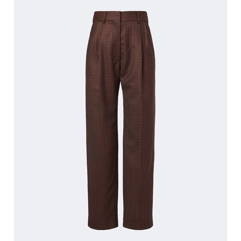 Blazé Milano Fox checked virgin wool straight pants