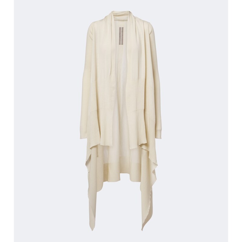 Rick Owens Asymmetric virgin wool cardigan