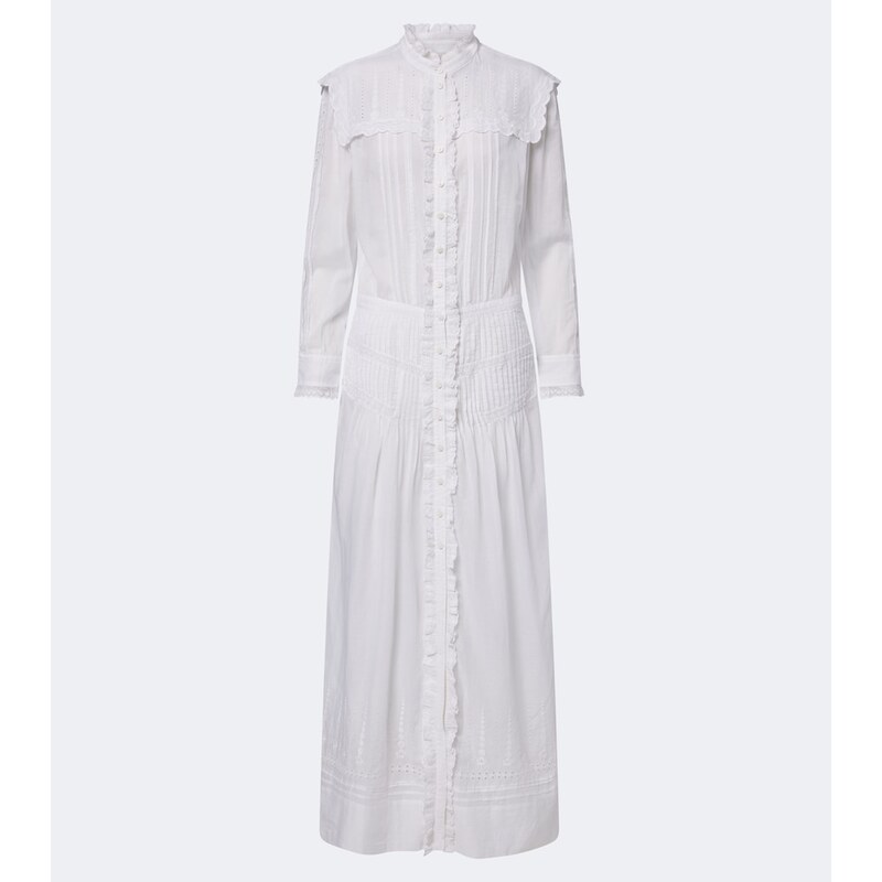 Marant Etoile Lonie embroidered ruffled cotton maxi dress