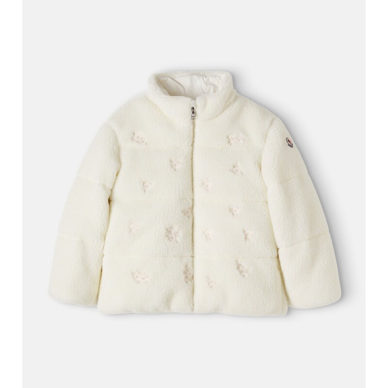 Moncler Enfant Baby Chiara embroidered teddy puffer jacket