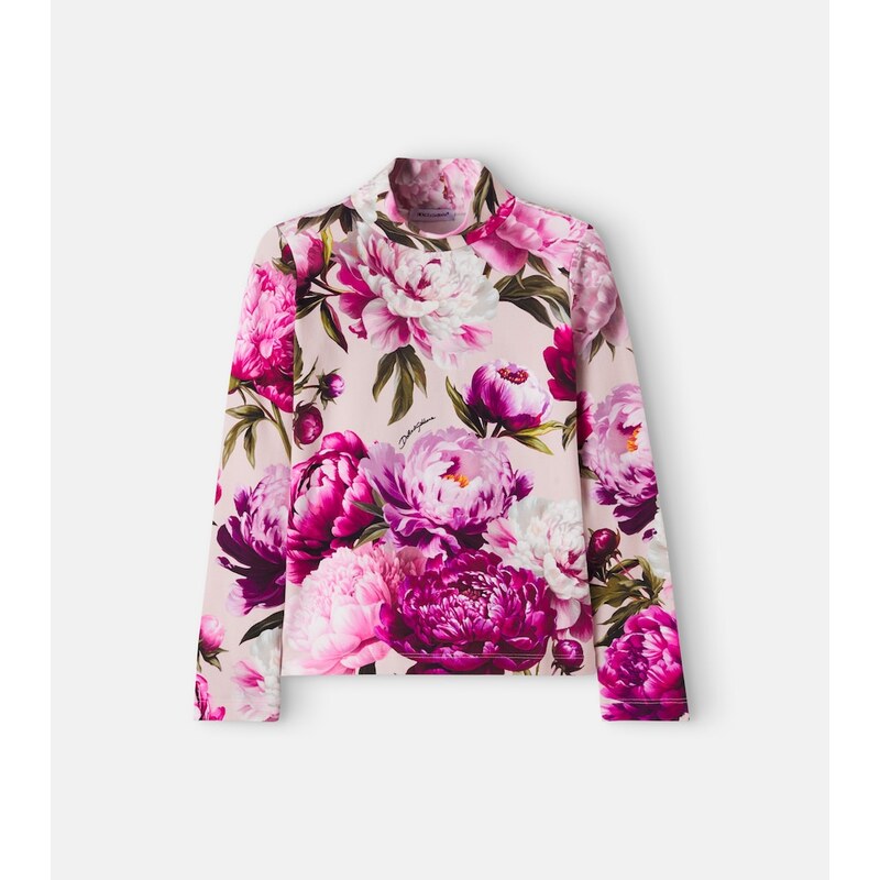 Dolce&Gabbana Kids Floral cotton-blend T-shirt