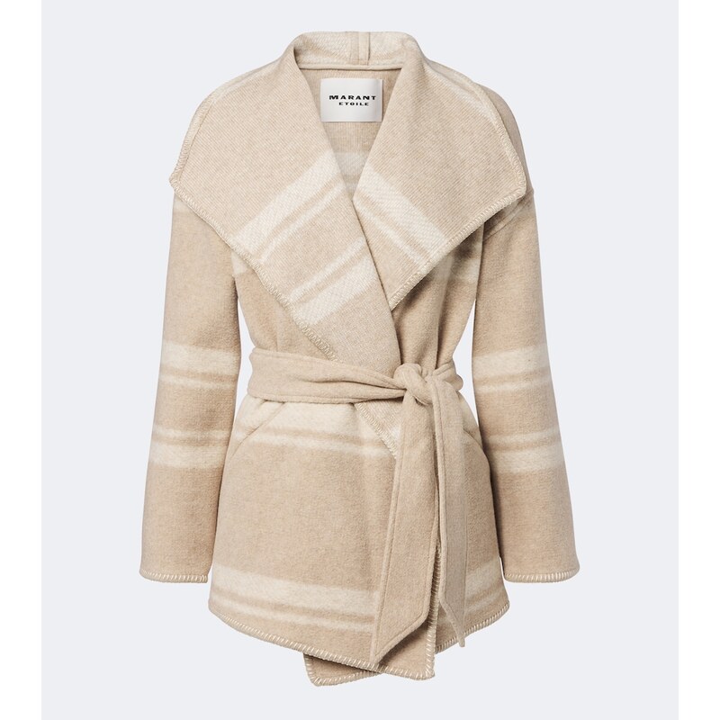 Marant Etoile Brea striped wrap coat