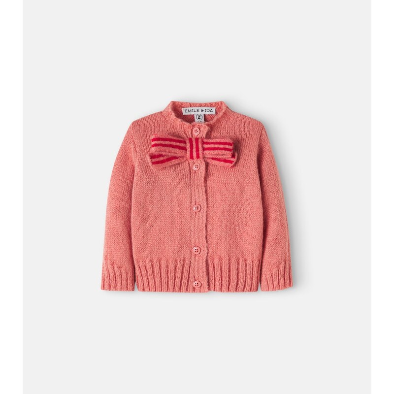 Emile et Ida Baby bow-detail cardigan